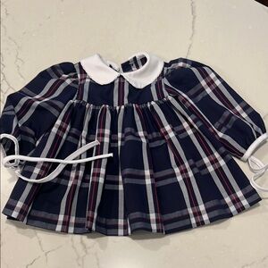 Plaid Kids Matching Set with White Collar